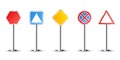 Road board collection, road signs - vector